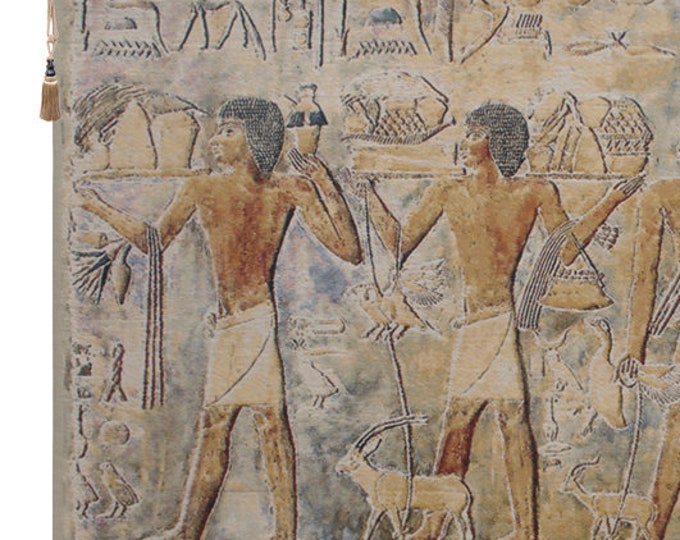 Saqqarah Beige European Jacquard Wall Tapestry - Elegant Woven Art for Home Decor