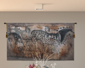 Pech-Merle Cave Horse Tapestry: European Woven Wall Decor (37x66 inch)