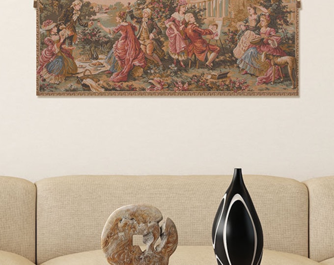 Le Dejeuner Champetre Tapestry: French Garden Party Wall Hanging