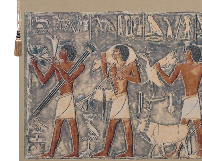 Saqqarah Blue Egyptian Tapestry Medieval Woven Wall Art Hanging Jacquard Home Decor