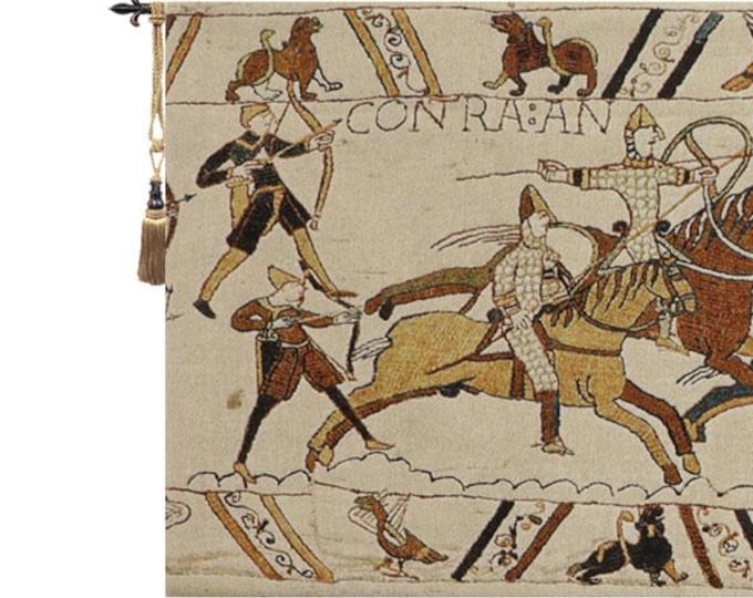 Belgian Bayeux Battle of Hastings Tapestry Jacquard Woven Medieval Wall Hanging Art Decor