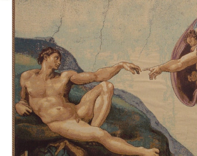 Michelangelo's The Creation Tapestry: Colorful European Wall Art for Bedrooms, Jacquard Woven Gift