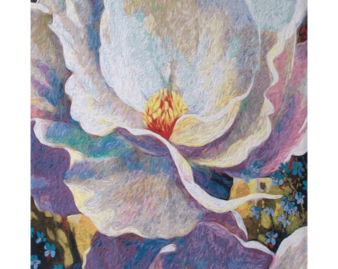 Simon Bull 'Morning Song' Tapestry Wallhanging: Belgian Woven Floral Wall Art