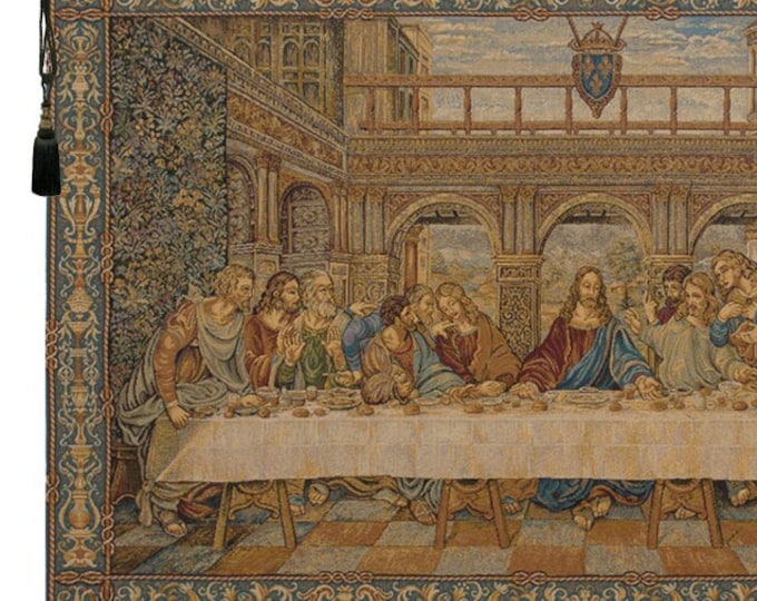 Last Supper Tapestry Wall Hanging Italian Woven Religious Christian Art Decor