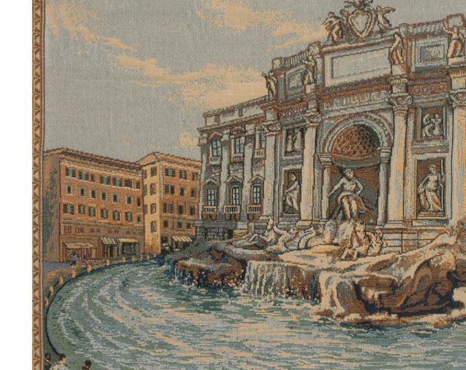 Fontana di Trevi Tapestry Wallhanging: Italian Jacquard Woven Wall Art (12x19 inch)