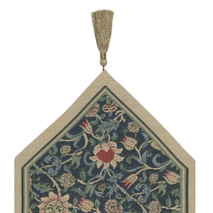 William Morris Fleur De Morris Blue Floral Table Runner - Jacquard Woven Tapestry