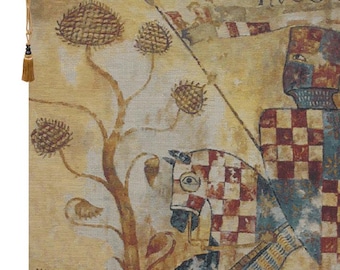 Medieval Chevaliers European Wall Tapestry - Belgian Woven Hanging Art for Castle Decor