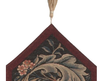 William Morris Red Small Table Runner - Jacquard Woven French Tapestry Table Runner - MORRIS Gift USA Hand Finished Tapestry Table Runner