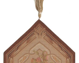 Chaumont Small 33x14 inch Decorative Table Runner | Jacquard Woven in France – Neutral Tones | Tapestry Table Decoration