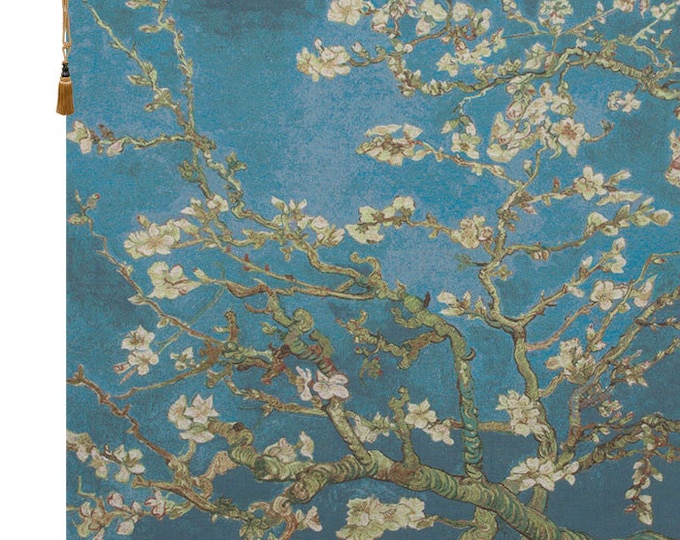 Van Gogh Almond Blossom Tapestry Belgian Woven Floral Wall Art Decorative Hanging Decor