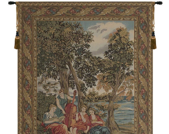 Elegant European Tapestry: Vintage Musical Symphony, Luxurious Jacquard Weave (62x38 inch)