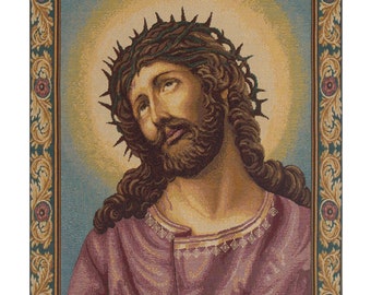 Christ's Thorns Coronation Tapestry: Woven Italian Religious Wall Art