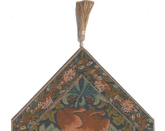 William Morris Inspired Jacquard Table Runner: Brother Rabbit Design with Birds and Vines 14x35 inch