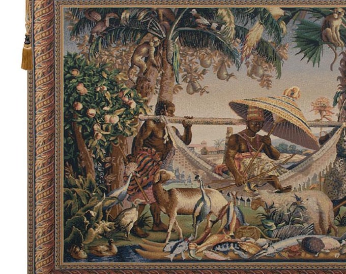 King Borne European Wallhanging Tapestry - Medieval Belgian Hanging Castle Landscape Wall Art Decor