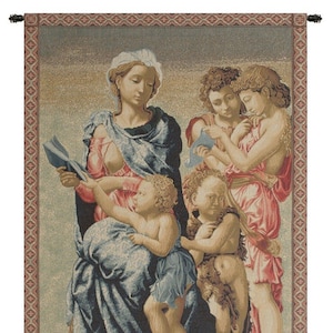 Michelangelo Madonna Tapestry: Italian Woven Religious Wall Art (38x24 inch)