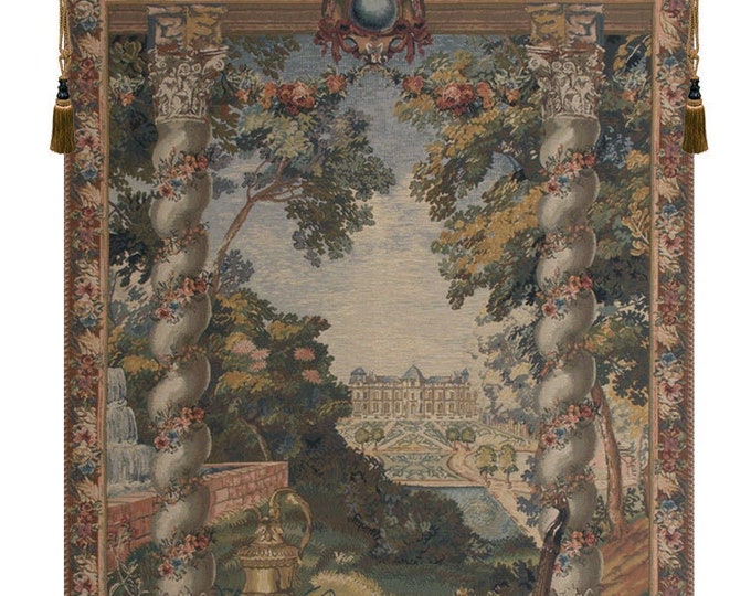 Chateau d'Enghien Belgian Woven Tapestry: Elegant Landscape Wall Hanging for Home Decor (58x40 inch)