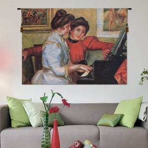 Piano Tapestry Wall Hanging Vintage Music Art Woven Belgian Jacquard Decor image 5