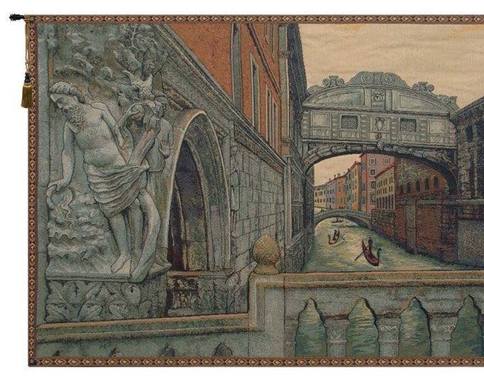 Bridge of Sighs Tapestry: Italian Jacquard Woven Wall Hanging (24x42 inch)