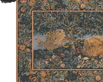 Fox and Pheasants European Wall Tapestry Jacquard Woven Decorative Hanging Art Decor Piece