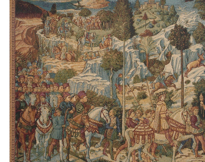 Chapel of the Magi Tapestry: Italian Renaissance Woven Wall Art Religious Holiday Decor