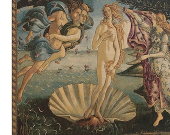 Botticelli's Birth of Venus Jacquard Tapestry Italian Renaissance Art Wall Hanging Decor