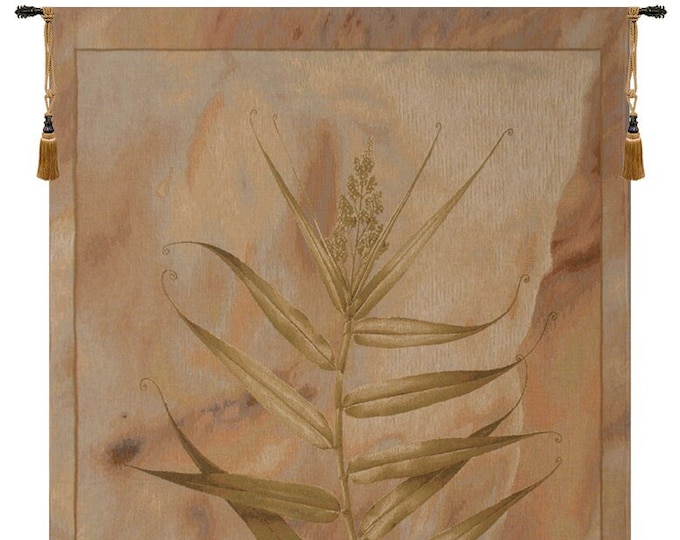 Oriental Bamboo Woven Wall Tapestry: French Jacquard Art (57x40 inch)