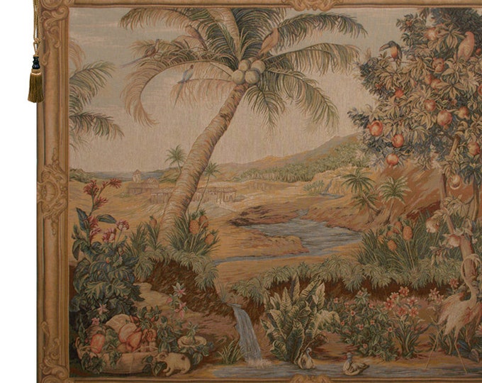 L'Oasis I French Wall Tapestry – Decorative Jacquard Hanging Art