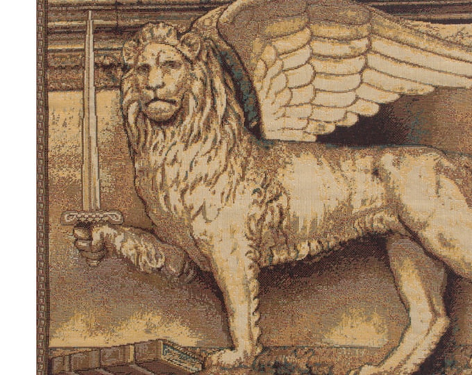 Lion of Saint Mark Tapestry: Italian Woven Wall Hanging