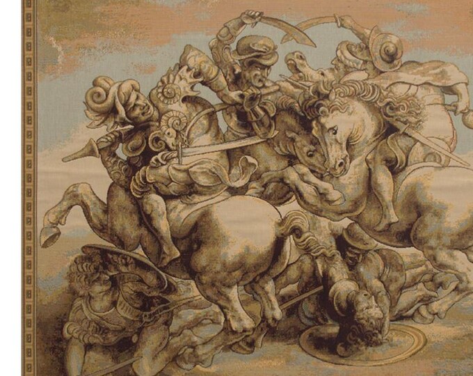 Battle of Anghiari Jacquard Tapestry Wall Hanging – Renaissance Medieval Horse Art