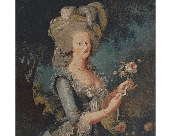 Marie Antoinette Portrait: Elegant European Wall Tapestry - Decorative Woven Art Hanging for Home Decor