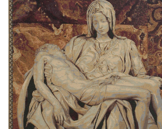 Italian Jacquard Deposition Tapestry Religious Jesus Art Woven Wall Hanging Decorative Fine Antique