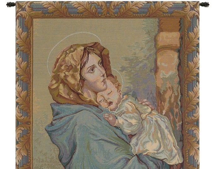 Madonna Ferruzzi Tapestry: Italian Woven Religious Wall Art (24x20 inch)