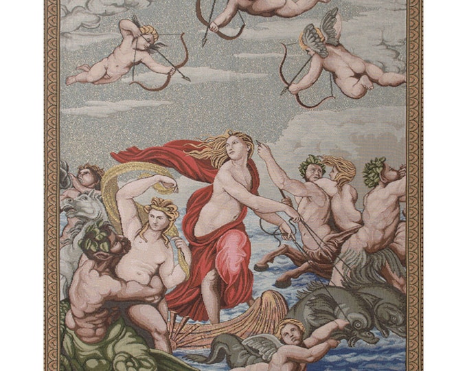 Galathea Italian Jacquard Woven Tapestry: Medieval-Inspired Christian Wall Art Decor (34x24 inch)