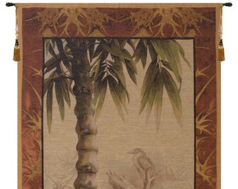 Le Palmier European Wall Tapestry - Floral Decorative Wall Décor Art - Woven Jacquard Wall Hanging - Tree of Life Medieval Wall Tapestry