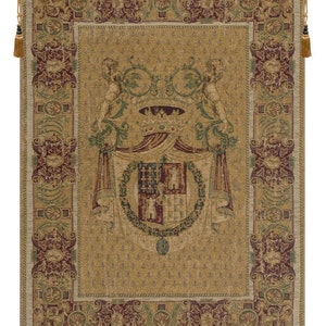 Tapiz de pared de chenilla Stemma Tours, tejido jacquard italiano, decoración medieval para colgar en la pared.