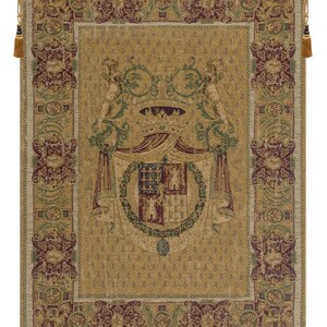 Tapeçaria de Chenille Stemma Tours: Tapeçaria de Parede Medieval Italiana Tecida