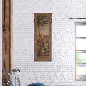 French Woven Wall Tapestry: Pineapple Harvest, Medieval Floral Art