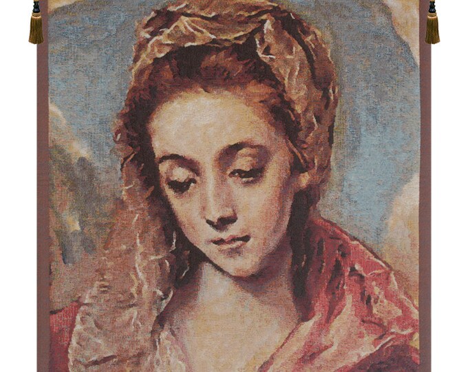 Santa Ana Belgian Tapestry: El Greco Holy Family Wall Art (23x17 inch)