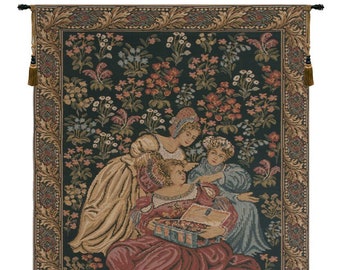 Jacobs European Wall Tapestry Hangings - Medieval Millefleurs Women's Home Decor Art - Decorative Wall Hanging