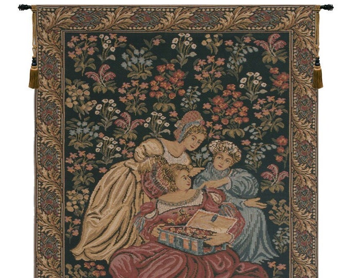 Jacobs European Wall Tapestry Hangings - Medieval Millefleurs Women's Home Decor Art - Decorative Wall Hanging