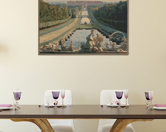 Reggia Caserta Italian Royal Palace Tapestry - Woven Wall Art Hanging for Historical Decor