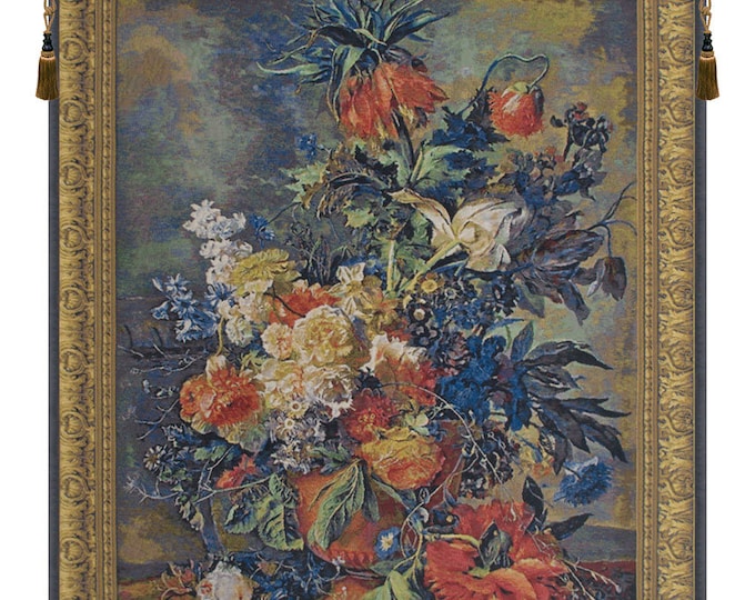 Bouquet Dore European Wall Tapestry - Decorative Floral Art Hanging Modern Dutch Home Decor