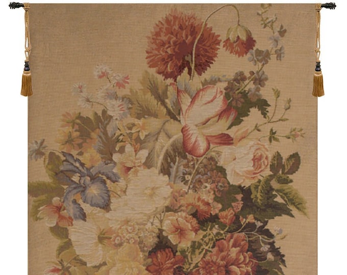 Tulip Bouquet Woven Wall Tapestry: French Floral Art, 37x27 Inch