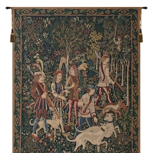 Unicorn Hunt Tapestry: Medieval Woven Wall Hanging, Belgium Art