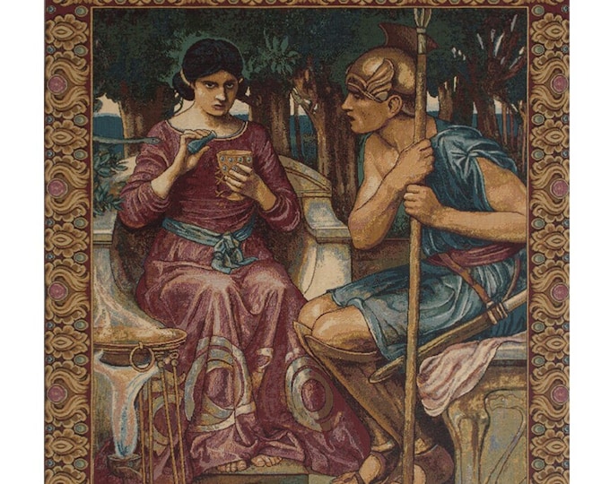 Giason & Medea Italian Woven Wall Tapestry - Romantic Couple Art for Living Room Decor