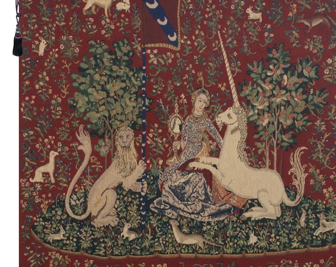 Lady and Unicorn Tapestry: Medieval Woven Wall Hanging, Belgian Art