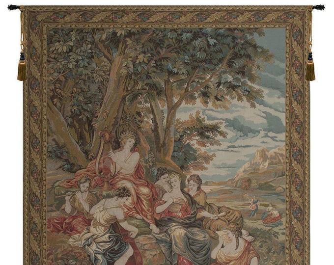 Apollo & Muses Tapestry: Jacquard Woven Belgian Wall Art (72x62 inch)