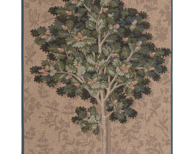 Chene Naturel European Millefleurs Wall Tapestry - Medieval Tree of Life Jacquard Woven Hanging Art