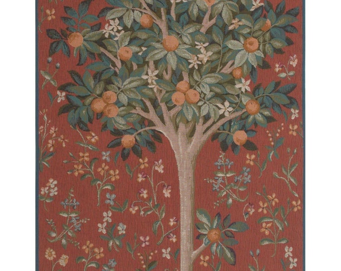 Orange Tree Tapestry – Lady and Unicorn Inspired Woven Wall Art