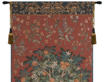 Oranger Medieval Tree European Wall Tapestry - Tree of Life Wall Hanging - Animals Lover Jacquard Wall Art - Millefleurs Woven Wall Tapestry